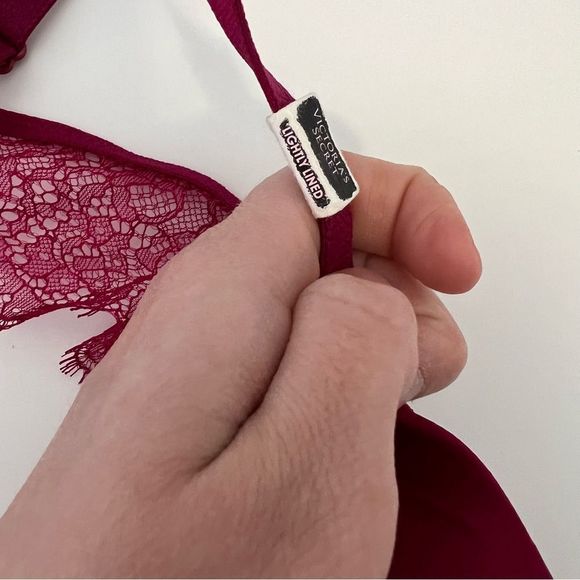 Victoria’s Secret The T-Shirt Lightly Lined Wireless Bra Lace Back Raspberry - Picture 11 of 11